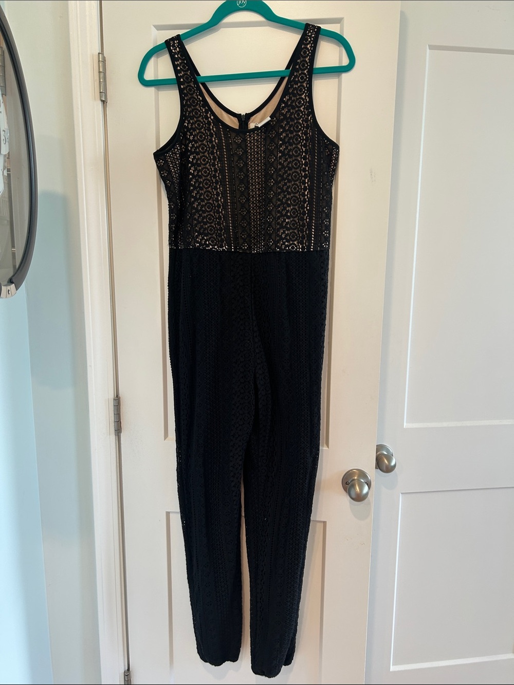 Black Lace-Detail Women's Jumpsuit